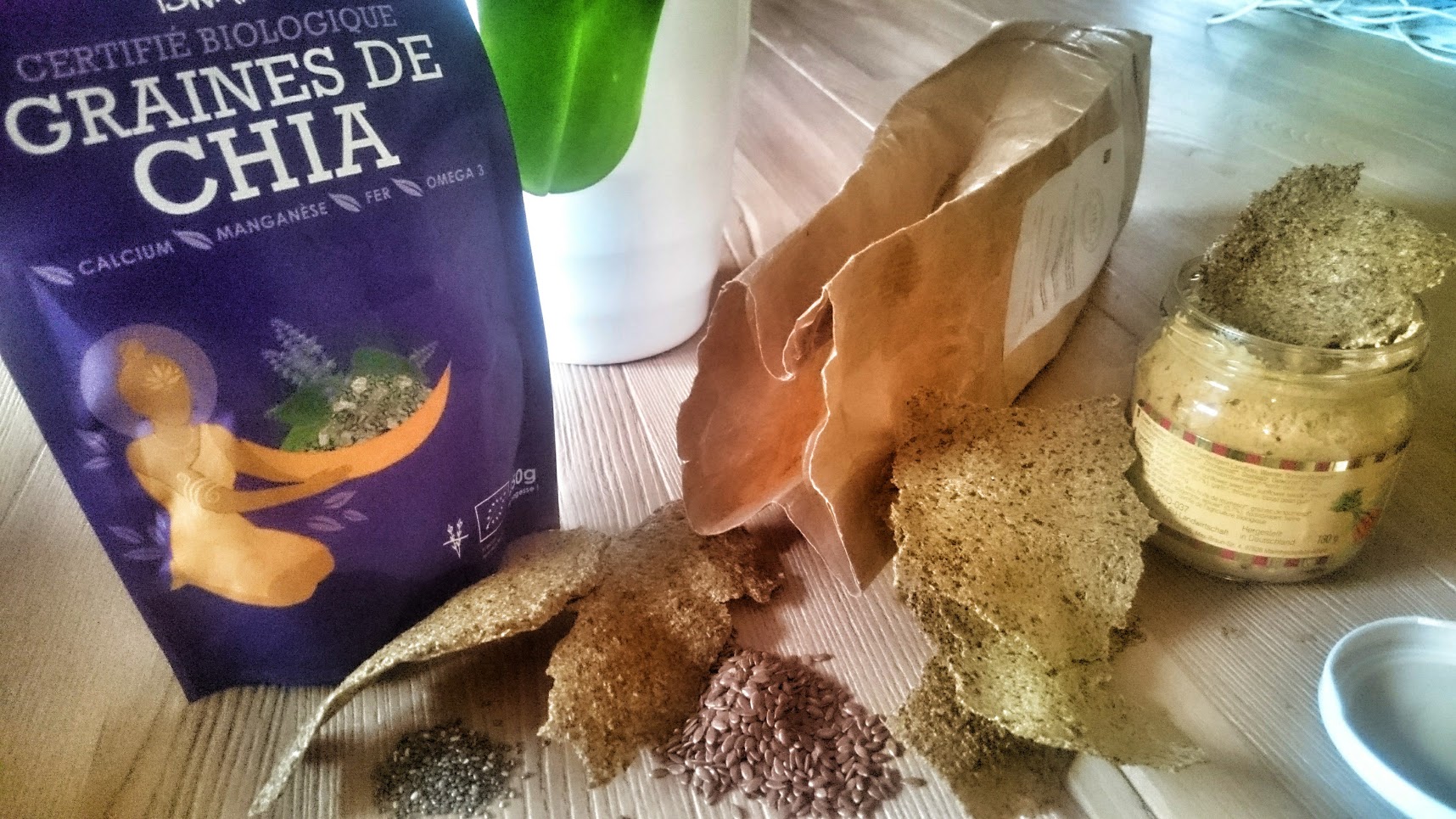 Crackers de graines de lin et de chia