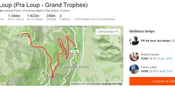 Segment Strava 4 Pra Loup Pra Loup Grand Trophée