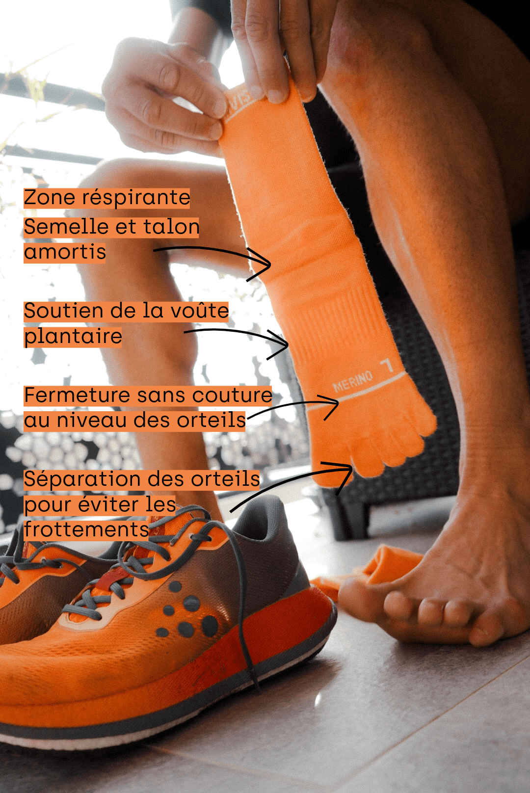 chaussettes mérino invisible comapagny